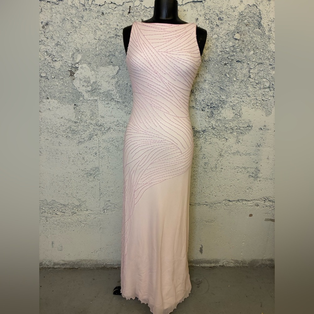 Vintage 90s Elegant Pink Sleeveless Dress